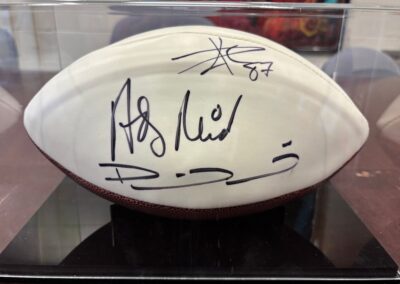 Kansas City Chiefs Football Autographed by Patrick Mahomes, Travis Kelce & Andy Reid